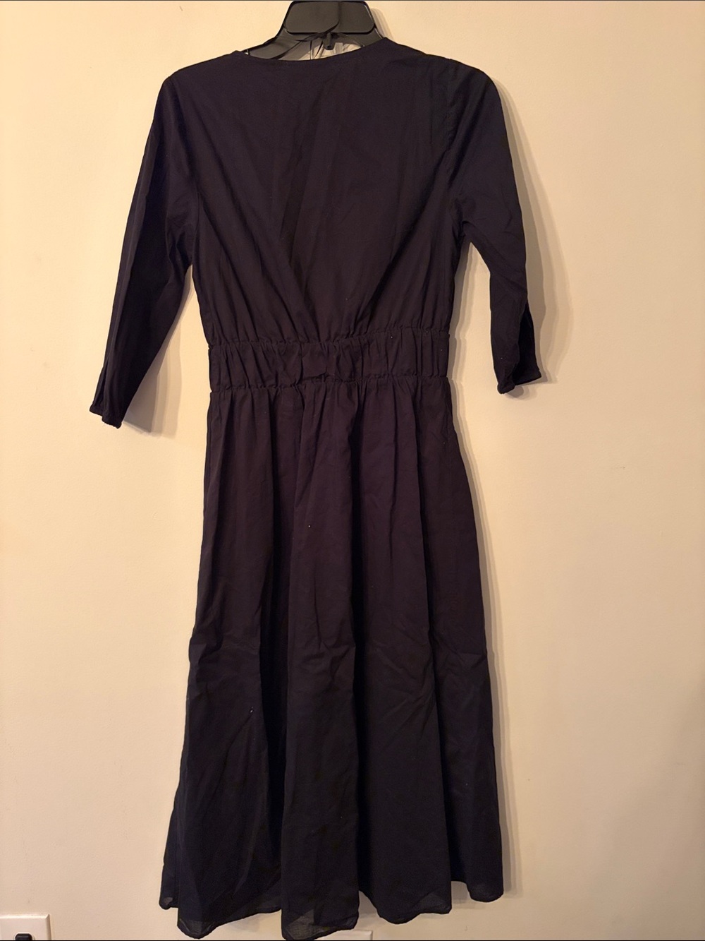 On 34th Black 100% Cotton Midi Dress | Small | Smocked Waist Fall Dress NWOT 🖤 - Picture 4 of 4